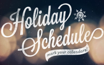 2018 Holiday Trash Schedule